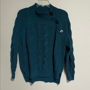 Laundry Teal Cable Knit Sweater Size Large
